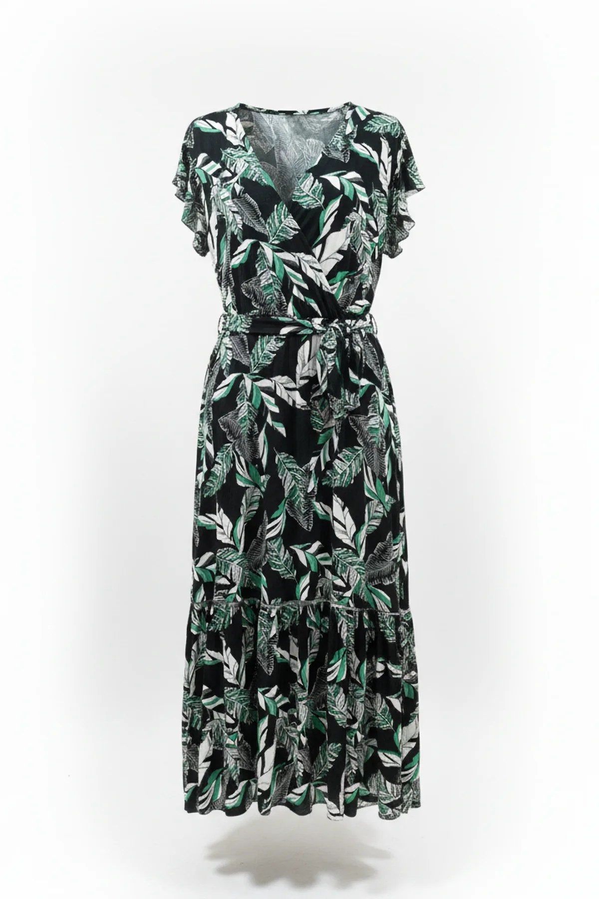 Kurzarm Midi Kleid
