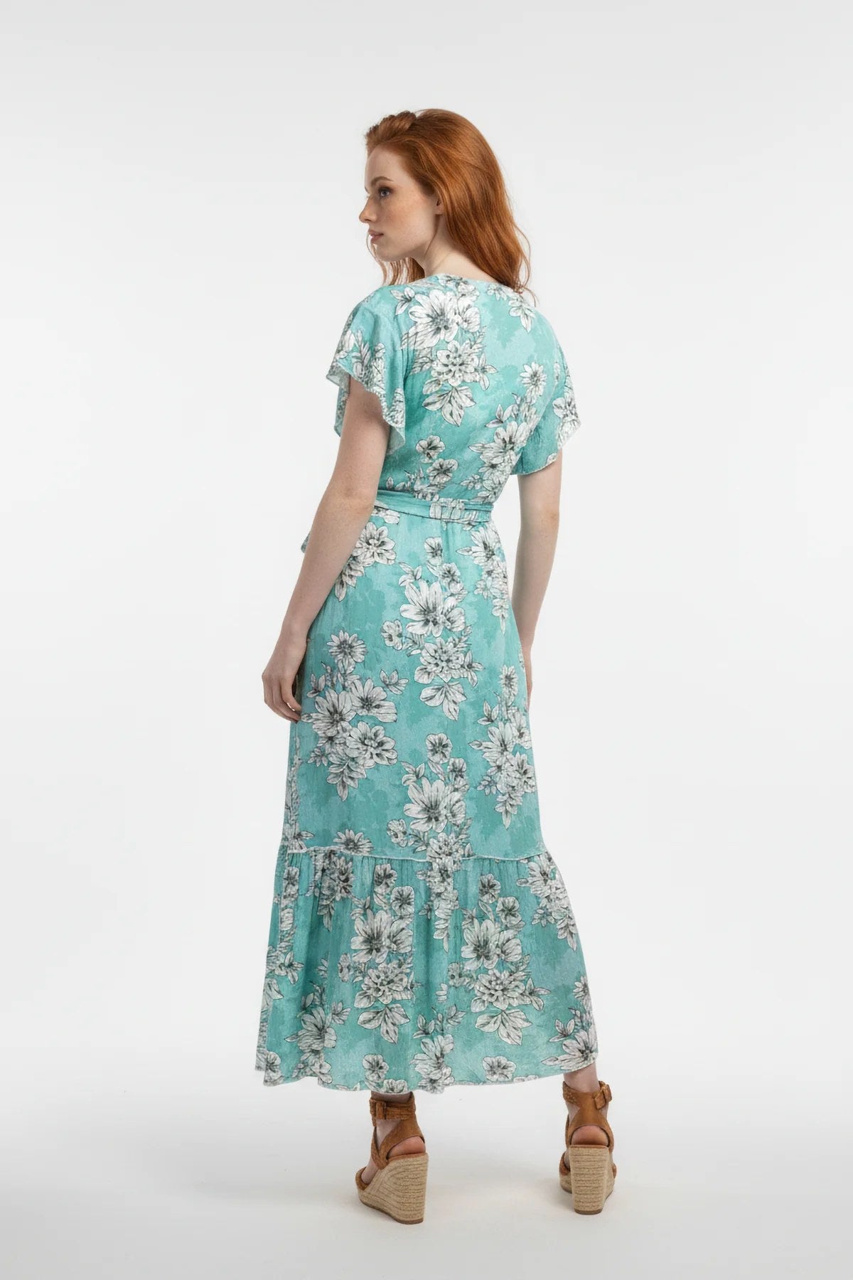Kurzarm Midi Kleid