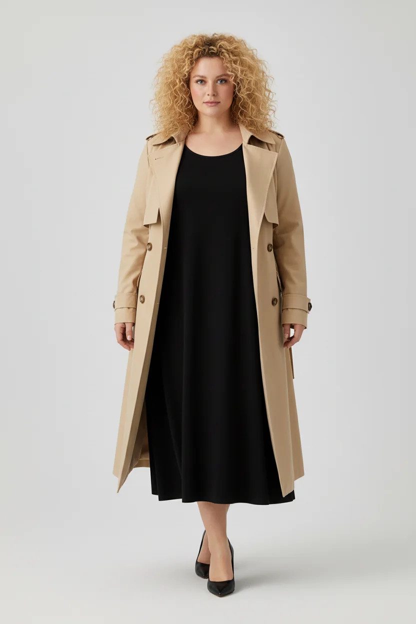 Kurzärmeliges Freizeitkleid mit Rundhalsausschnitt