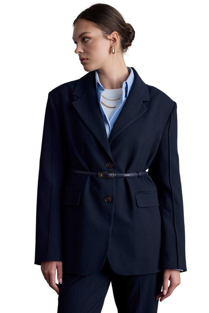 Blazerjacke in klassischer Passform, schwarz