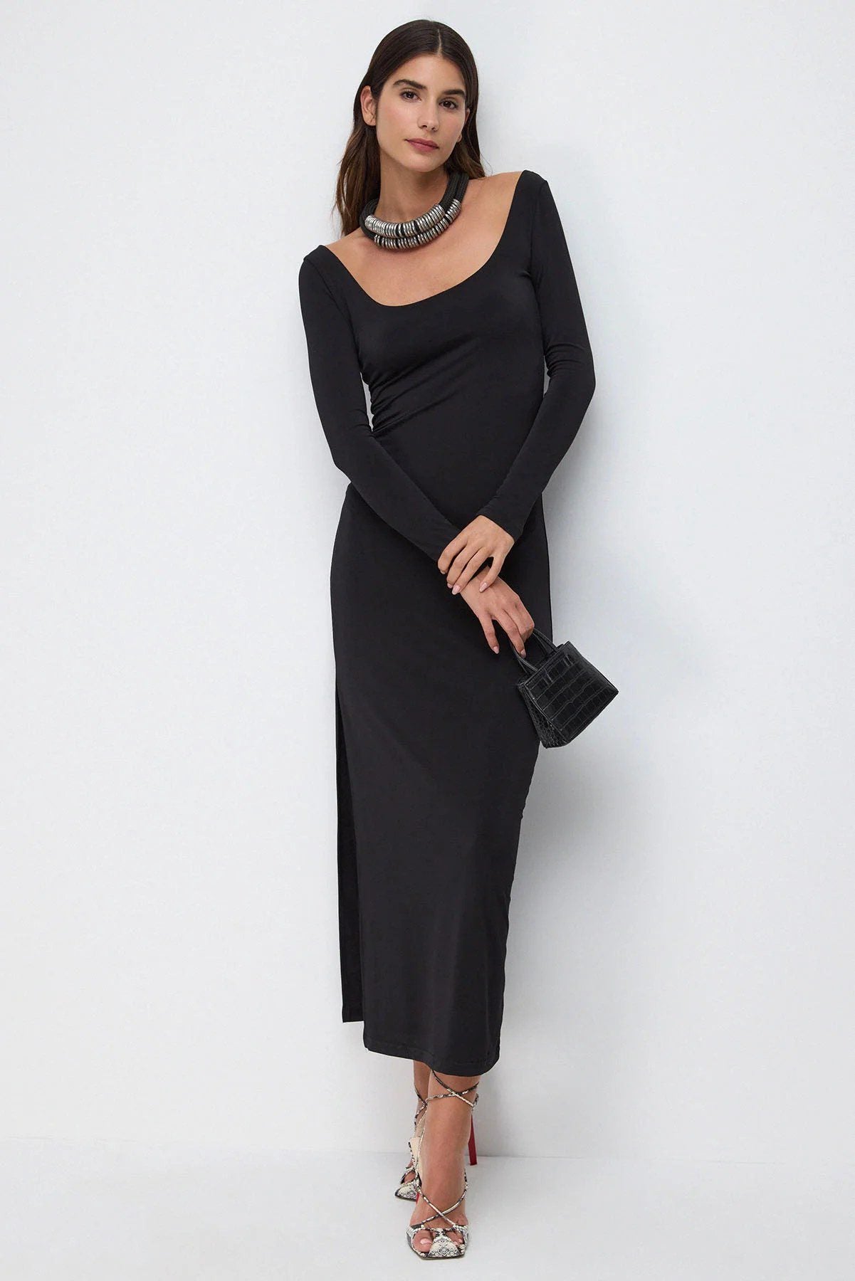 Maxikleid mit langen Ärmeln