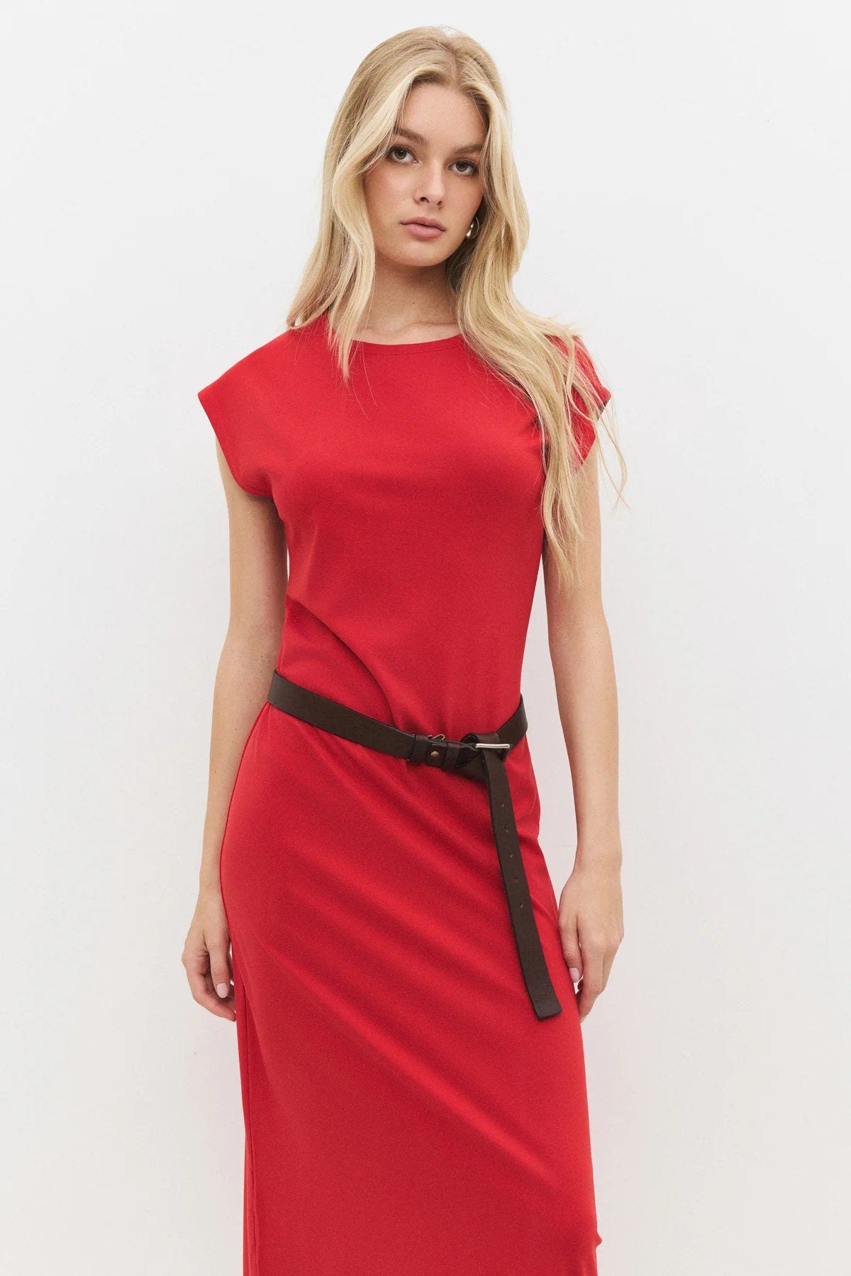 Ärmelloses langes Kleid