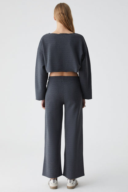 KLIOS Damen Weites Slim-Trainingsanzug-Set