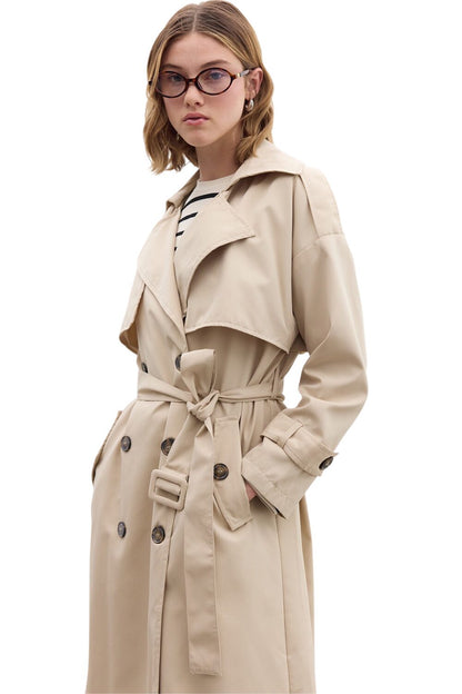 Knopftrenchcoat in Schwarz