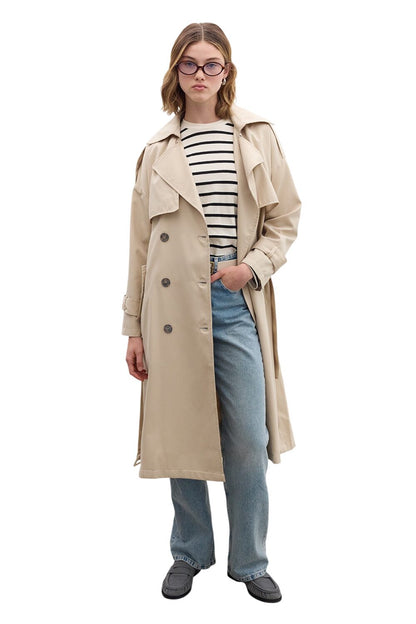 Knopftrenchcoat in Schwarz