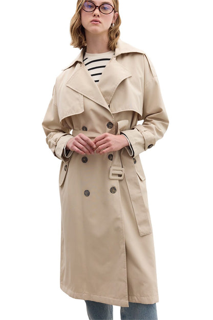 Knopftrenchcoat in Schwarz