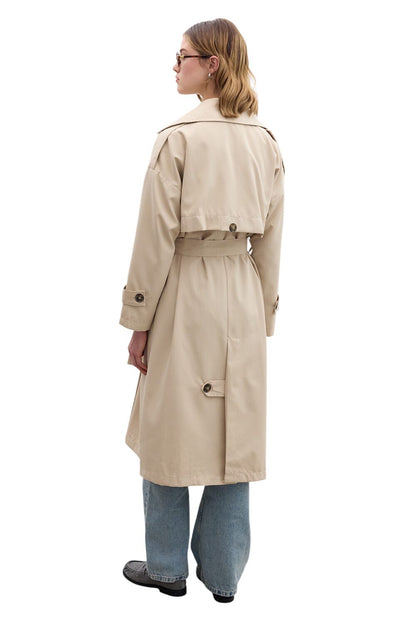 Knopftrenchcoat in Schwarz