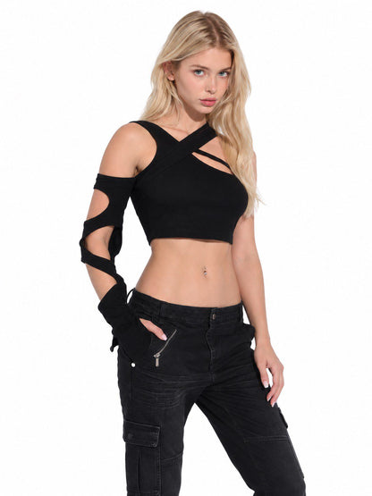 Bluse mit asymmetrischem Ausschnitt