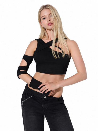 Bluse mit asymmetrischem Ausschnitt