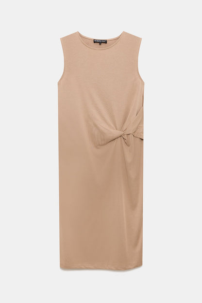 Ärmelloses Midikleid mit Rundhalsausschnitt