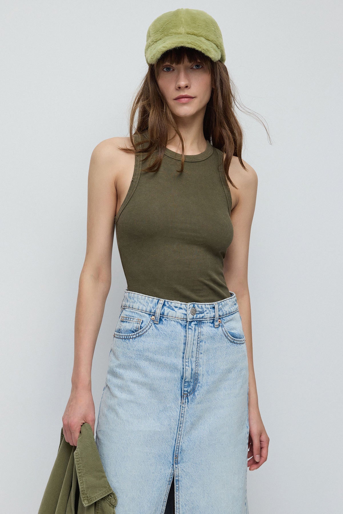 Ärmellose Crop-Bluse