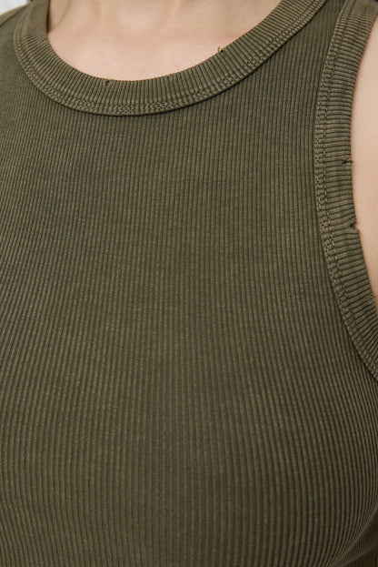 Ärmellose Crop-Bluse