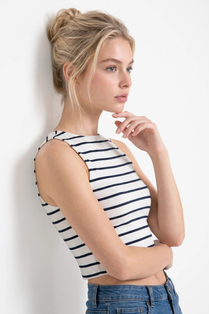 Ärmelloses Baumwoll-Crop-Top