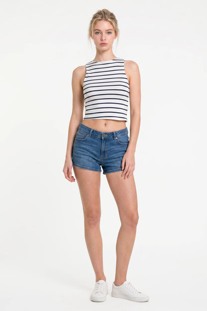 Ärmelloses Baumwoll-Crop-Top