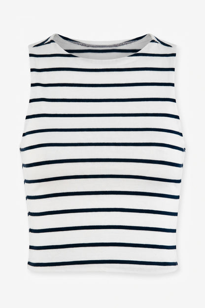 Ärmelloses Baumwoll-Crop-Top