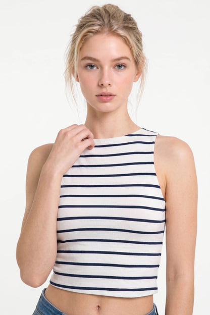 Ärmelloses Baumwoll-Crop-Top