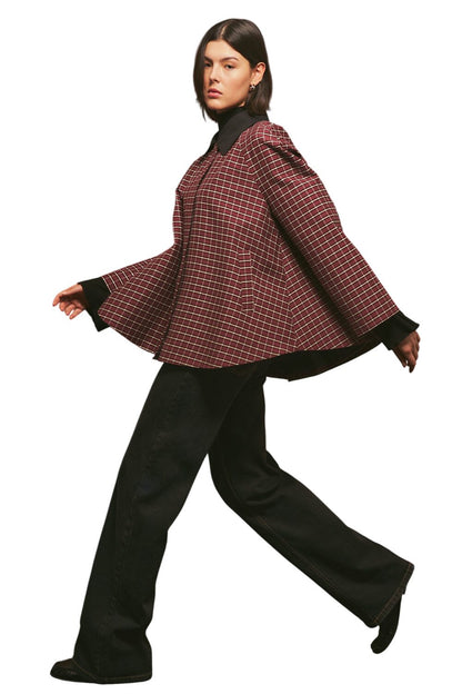 Trenchcoat mit Kontrastkragen, schwarz