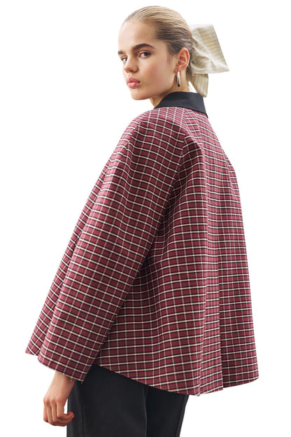 Trenchcoat mit Kontrastkragen, schwarz