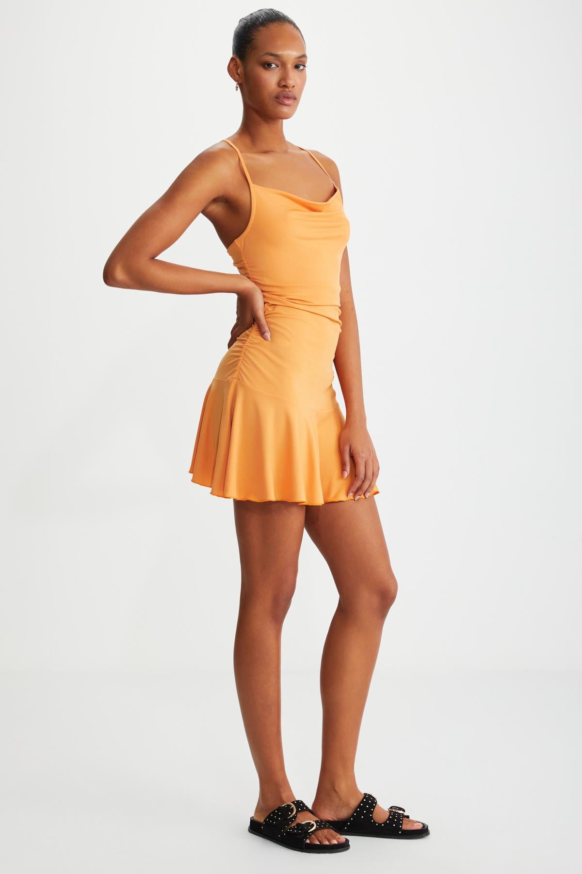 ETHIQUET KORALIA Damen Trägerkleid ausgestellt Orange