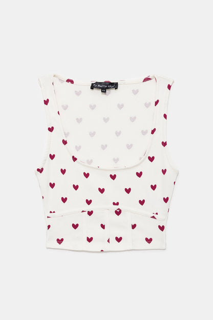 Bluse mit breiten Trägern und Muster