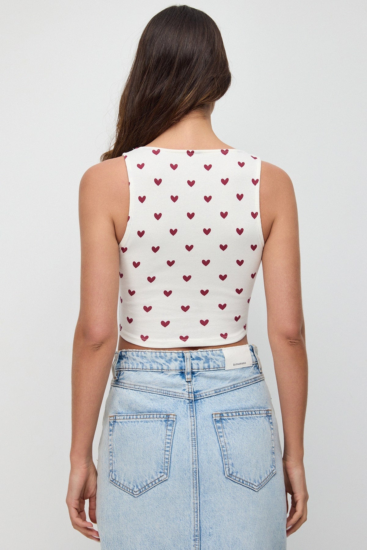 Bluse mit breiten Trägern und Muster