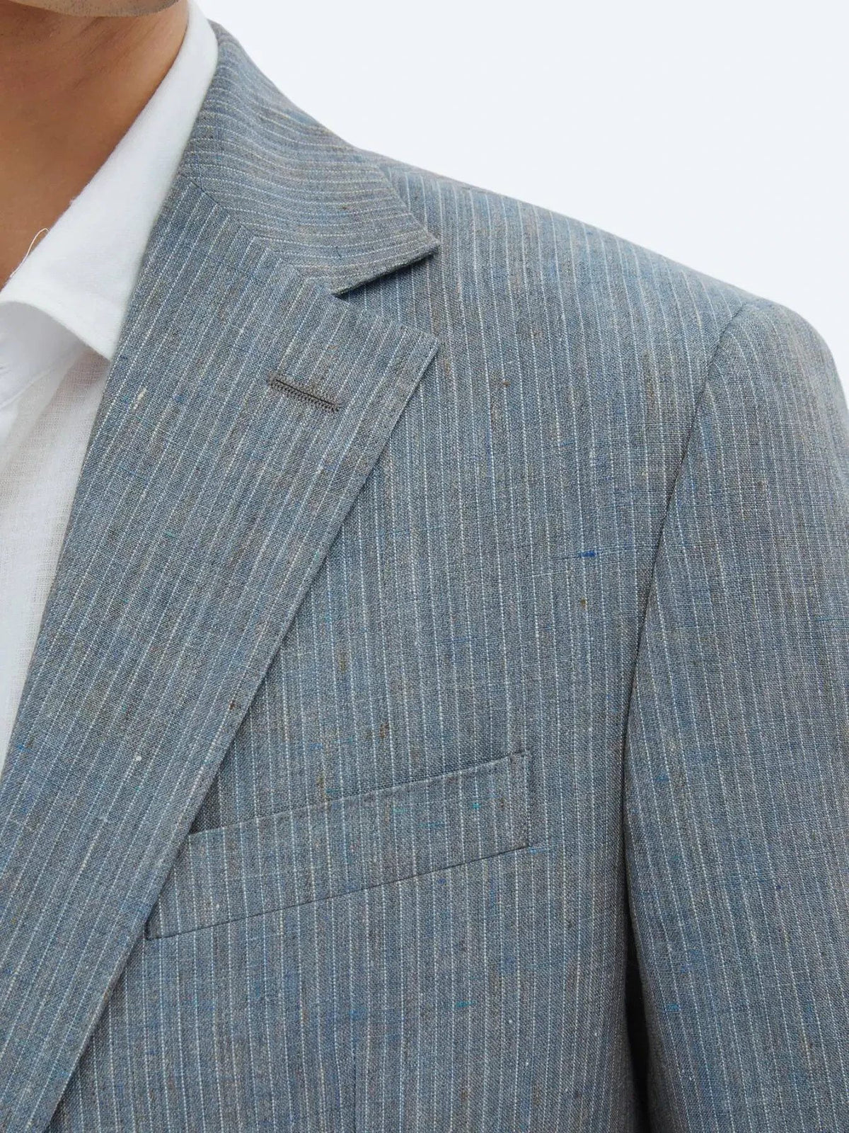Gestreifter Modern Fit 100% Leinenanzug