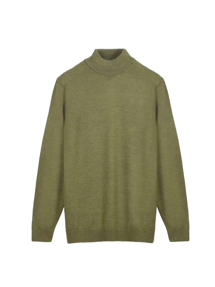Dunkelgrüner Strickpullover