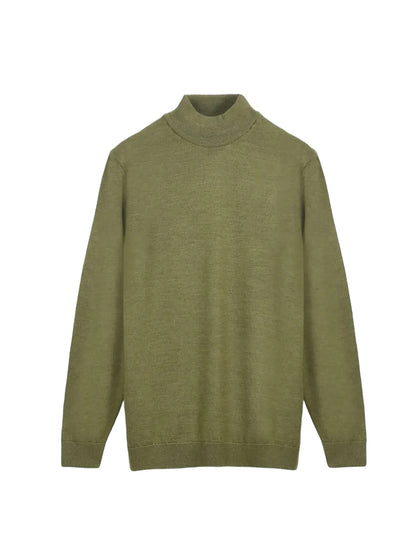 Dunkelgrüner Strickpullover