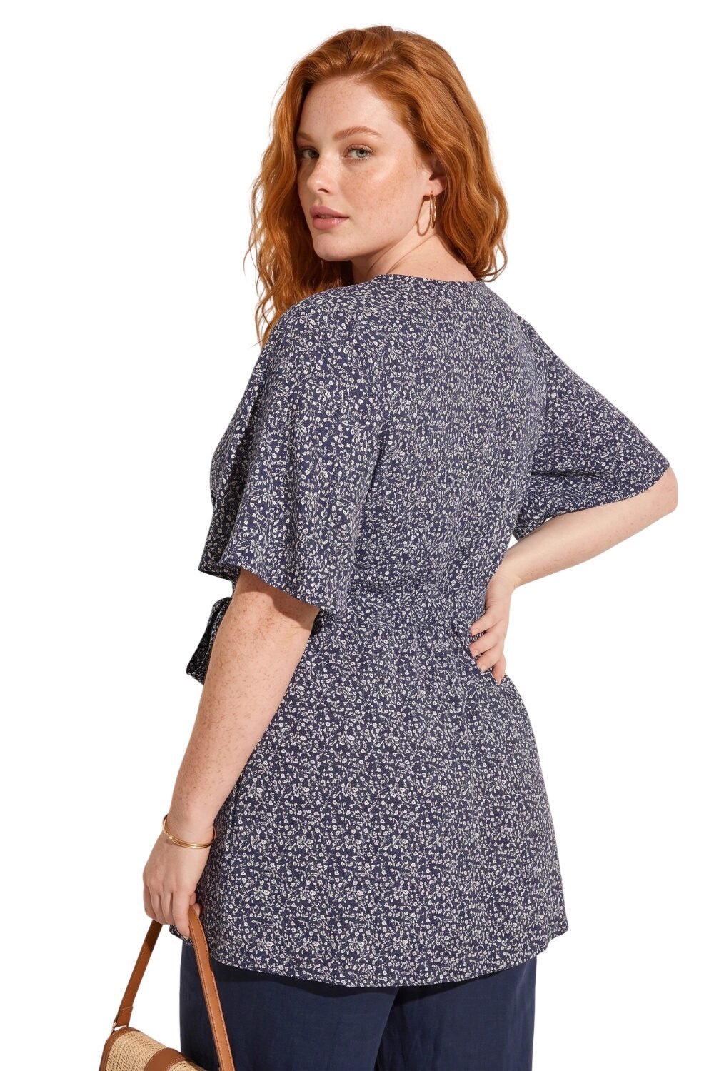 Musterbluse mit Schalkragen