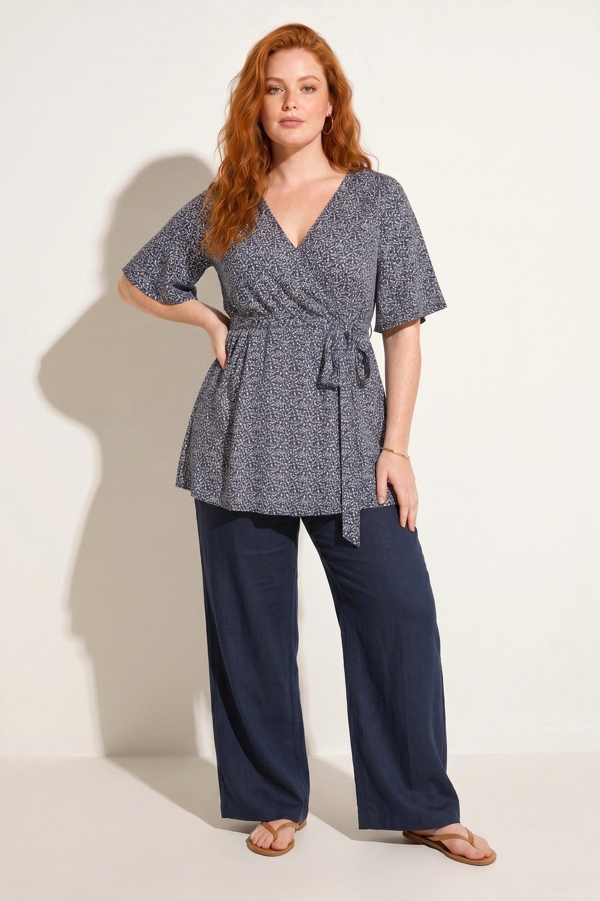 Musterbluse mit Schalkragen