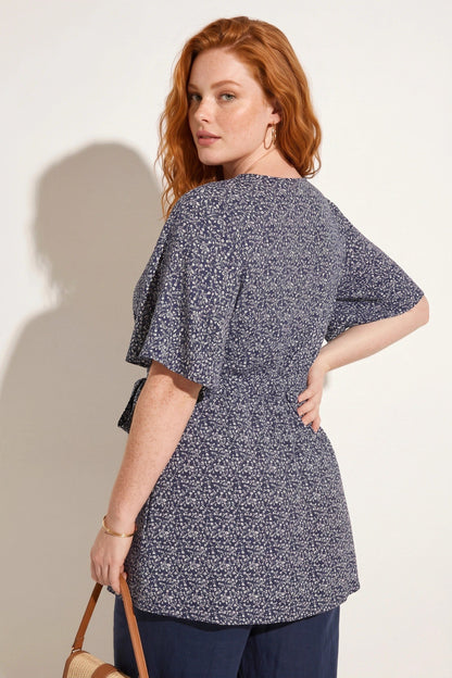 Musterbluse mit Schalkragen