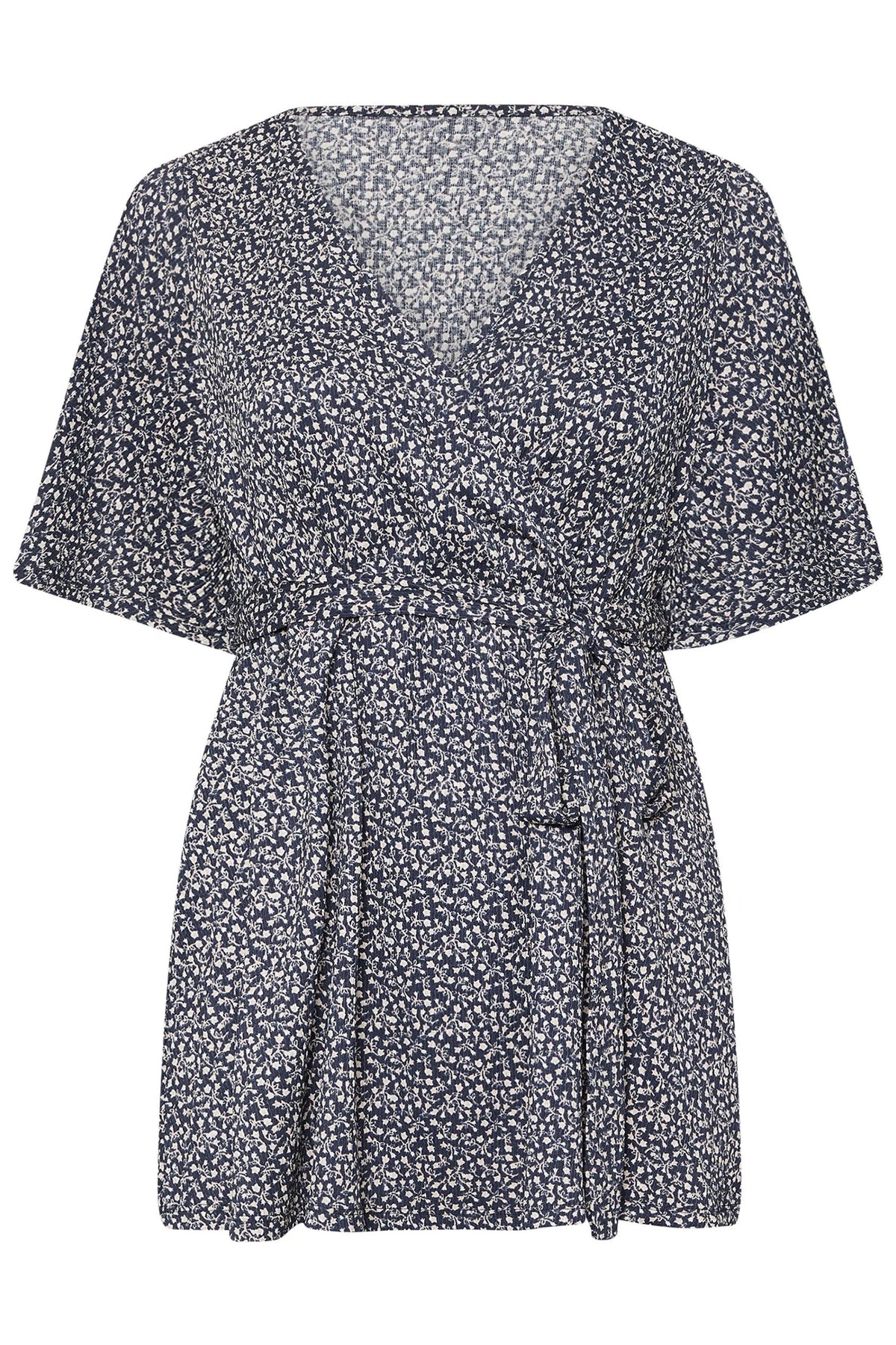 Musterbluse mit Schalkragen