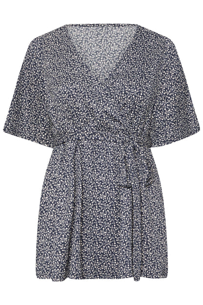 Musterbluse mit Schalkragen