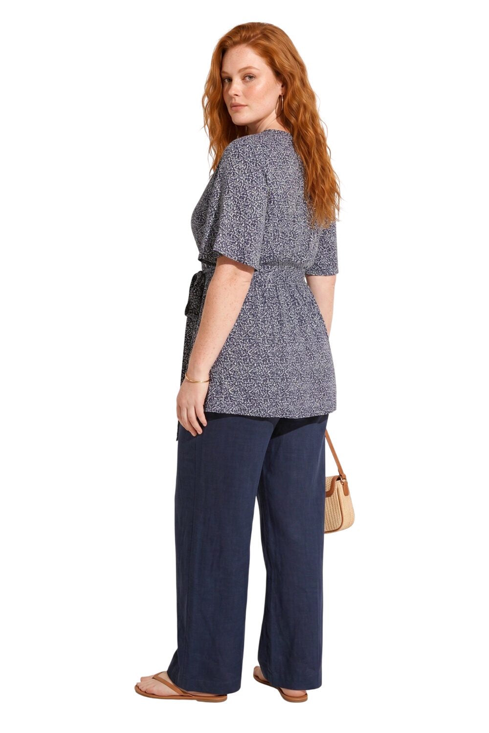Musterbluse mit Schalkragen