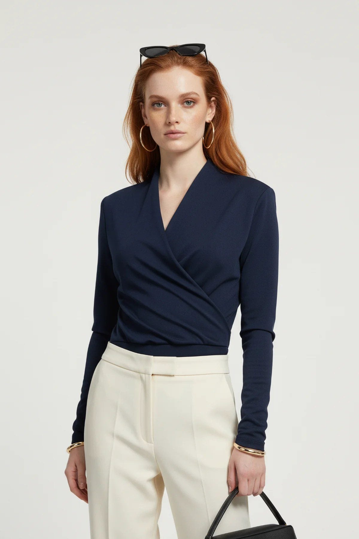 Langarm Snap Bodysuit mit Kragen
