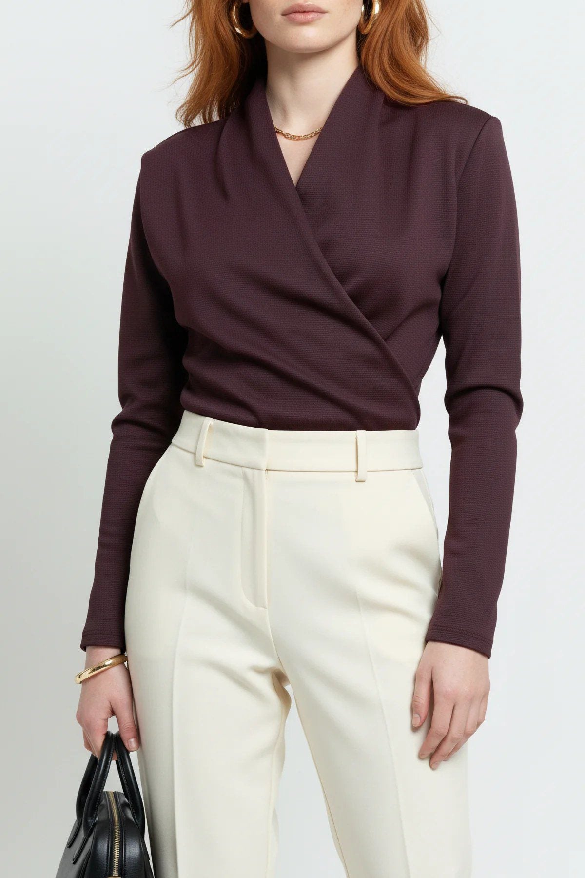 Langarm Snap Bodysuit mit Kragen