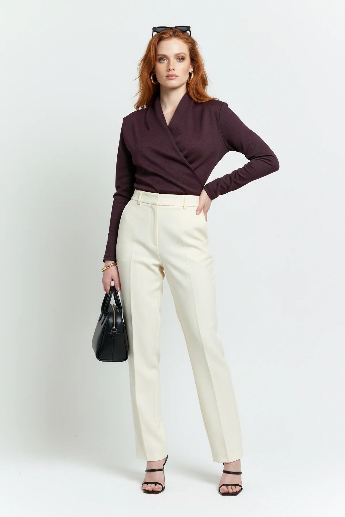 Langarm Snap Bodysuit mit Kragen