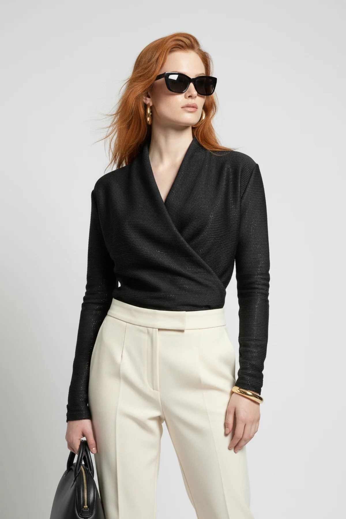 Langarm Snap Bodysuit mit Kragen