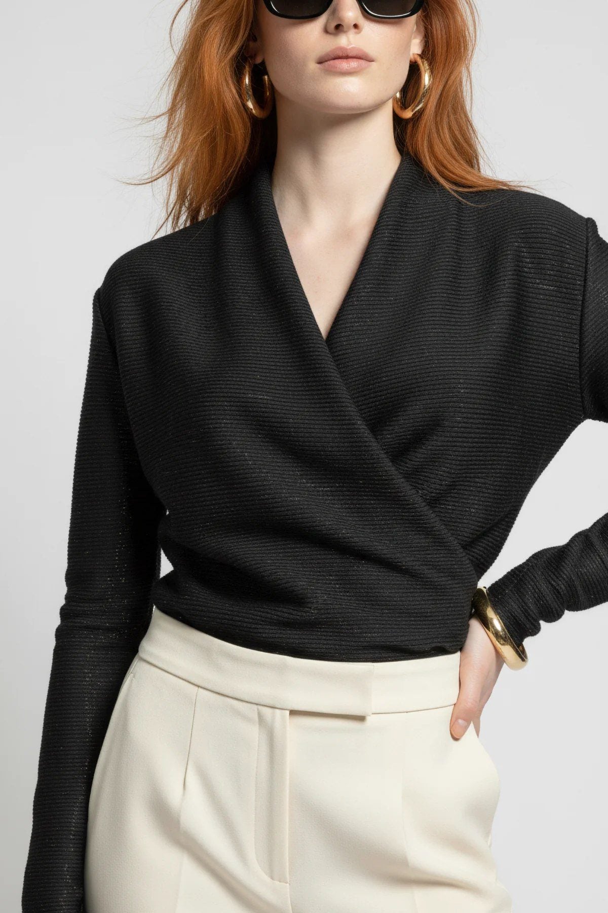 Langarm Snap Bodysuit mit Kragen
