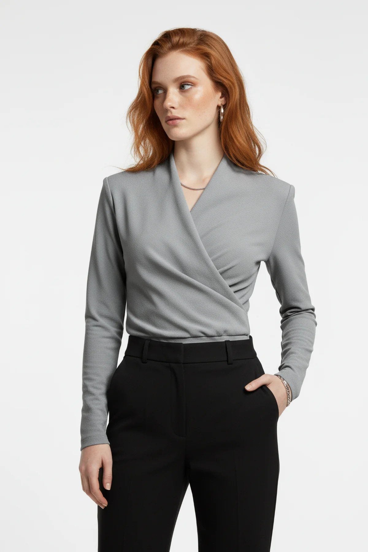 Langarm Snap Bodysuit mit Kragen