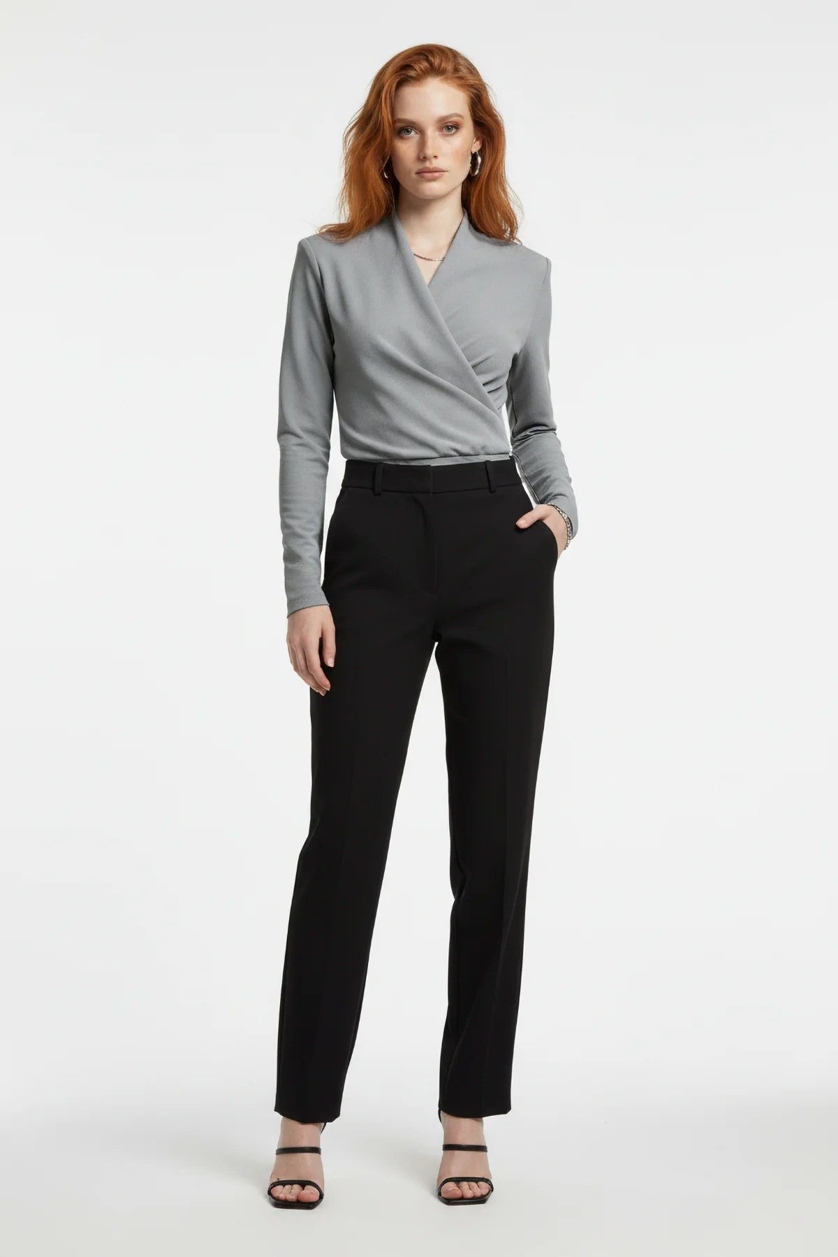 Langarm Snap Bodysuit mit Kragen
