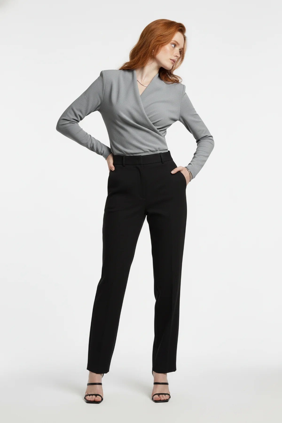 Langarm Snap Bodysuit mit Kragen