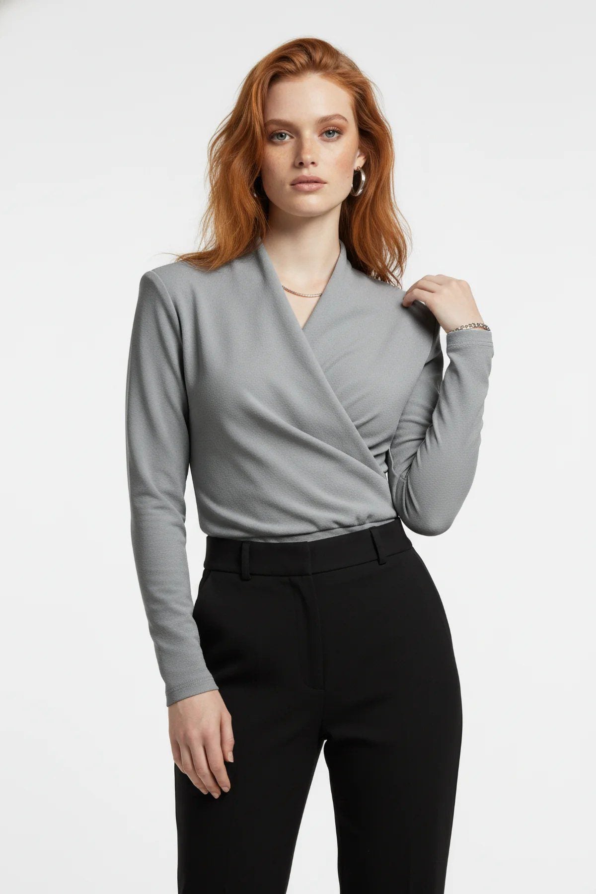 Langarm Snap Bodysuit mit Kragen