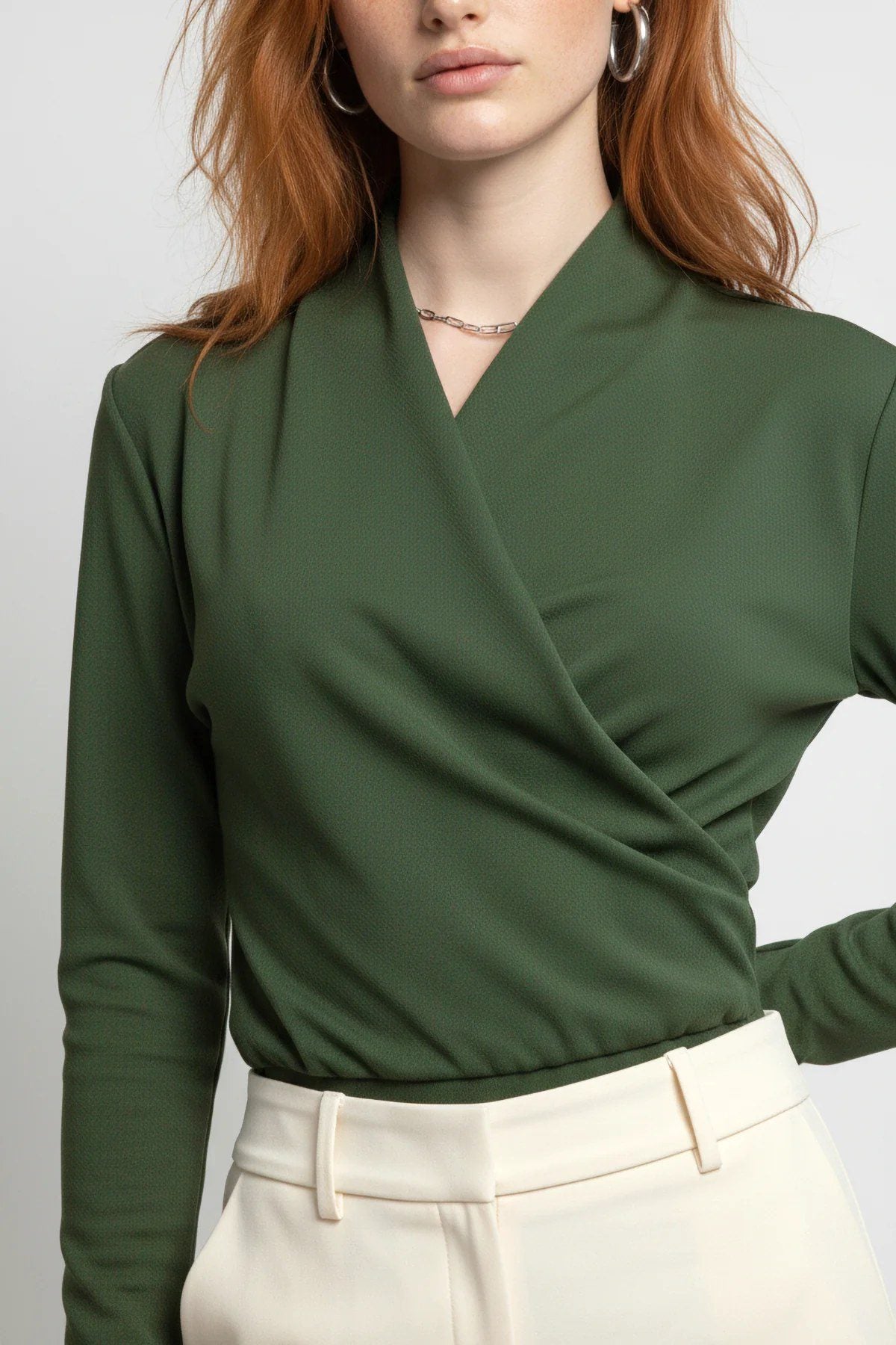 Langarm Snap Bodysuit mit Kragen