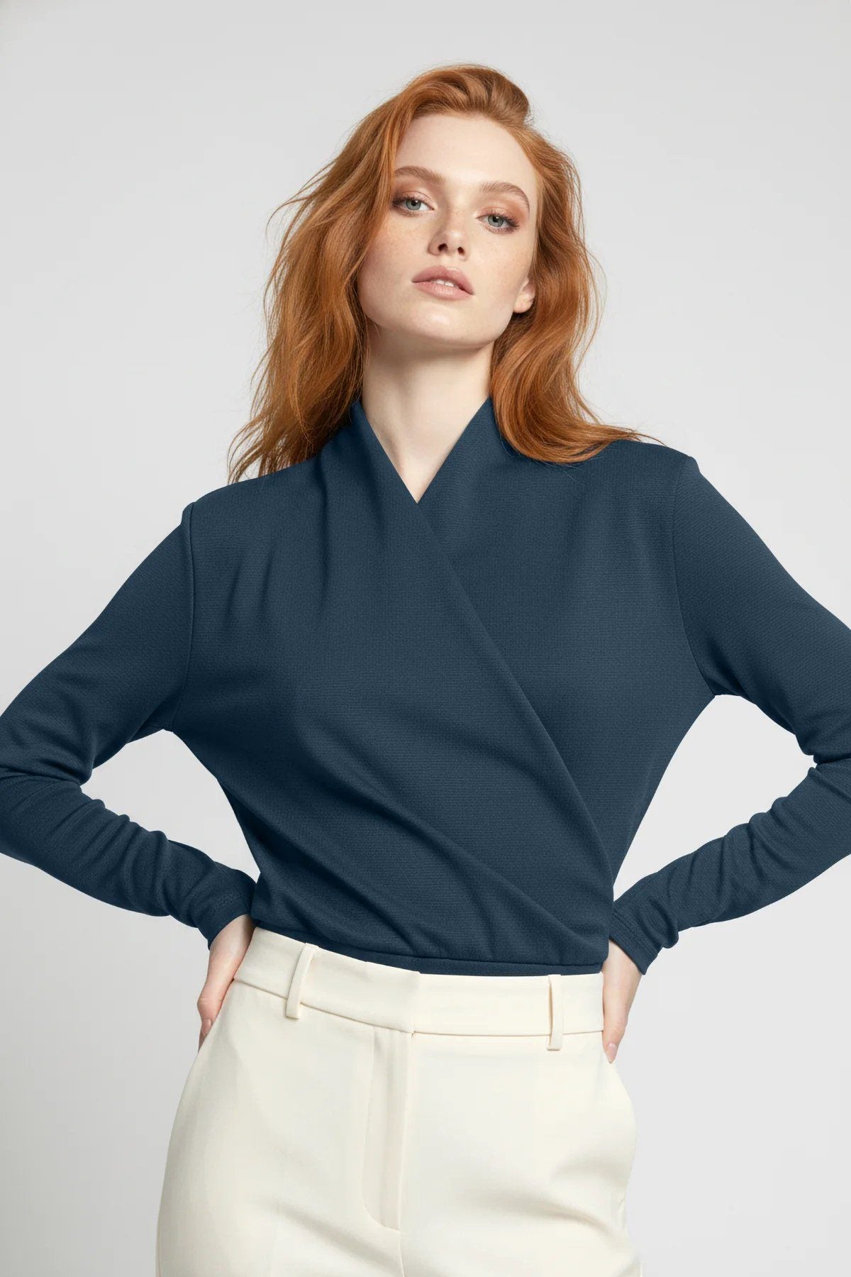 Langarm Snap Bodysuit mit Kragen