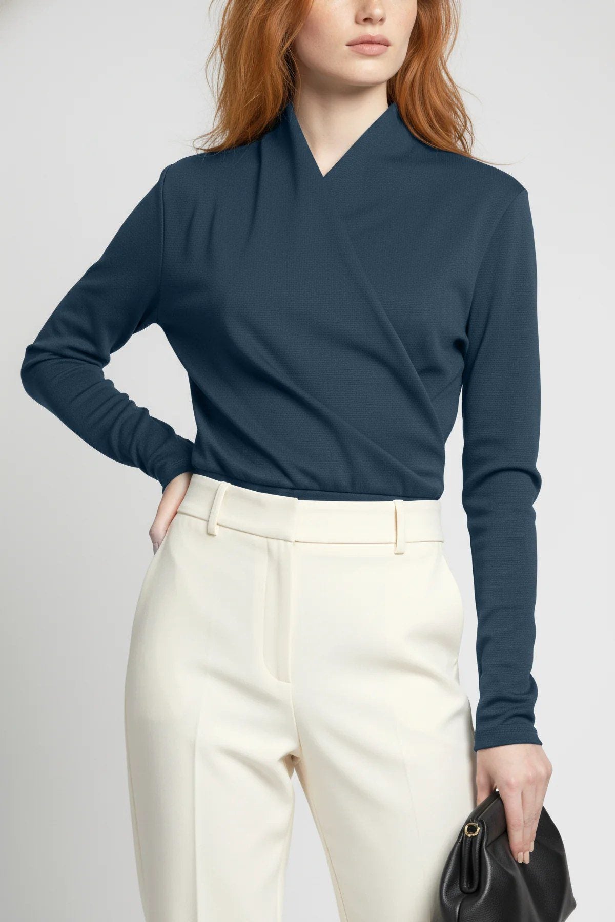 Langarm Snap Bodysuit mit Kragen