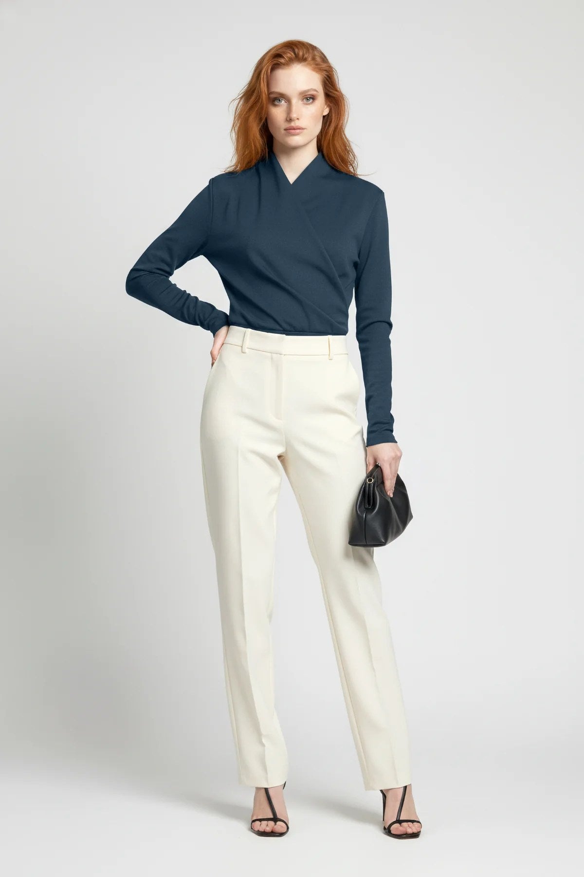 Langarm Snap Bodysuit mit Kragen