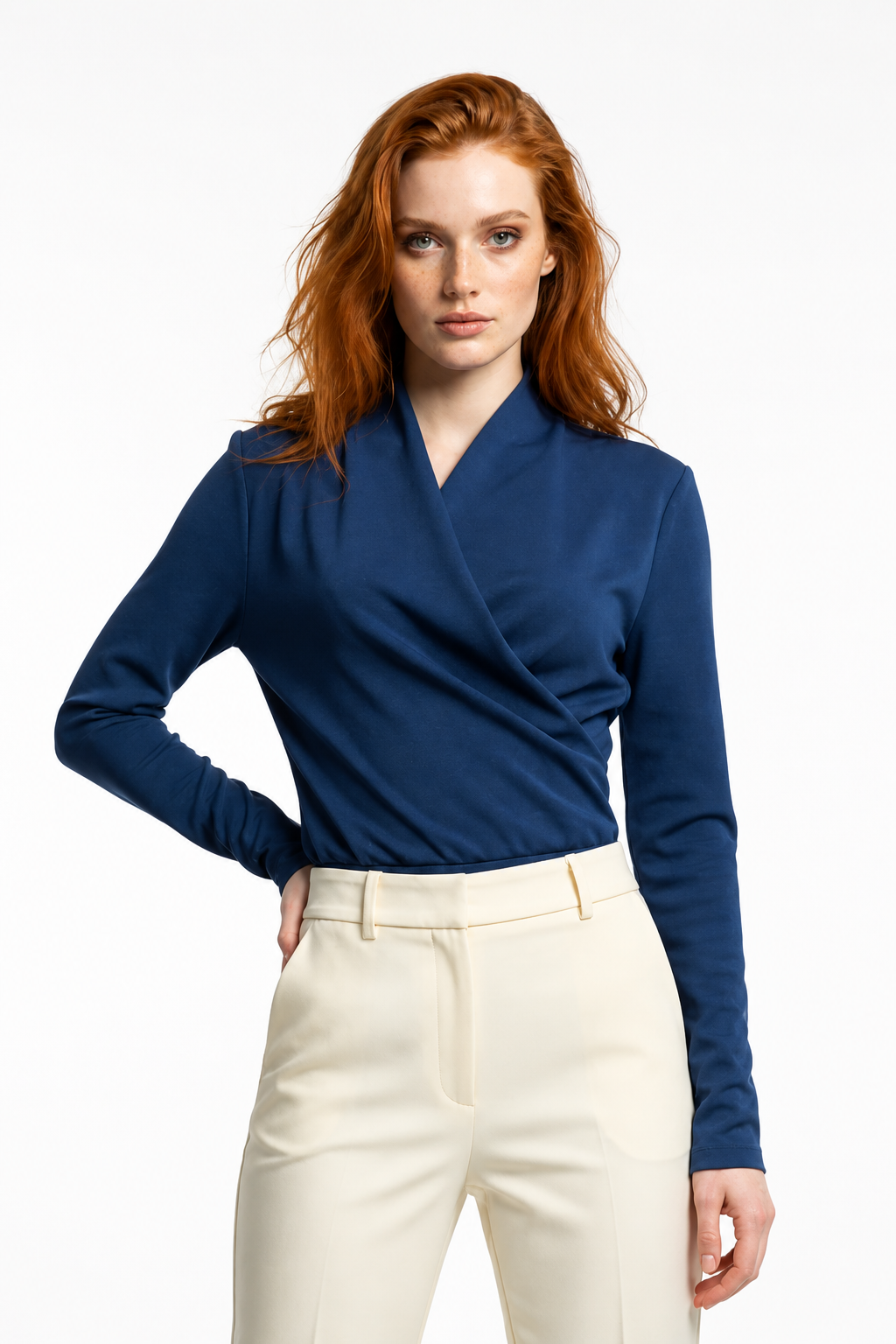 Langarm Snap Bodysuit mit Kragen