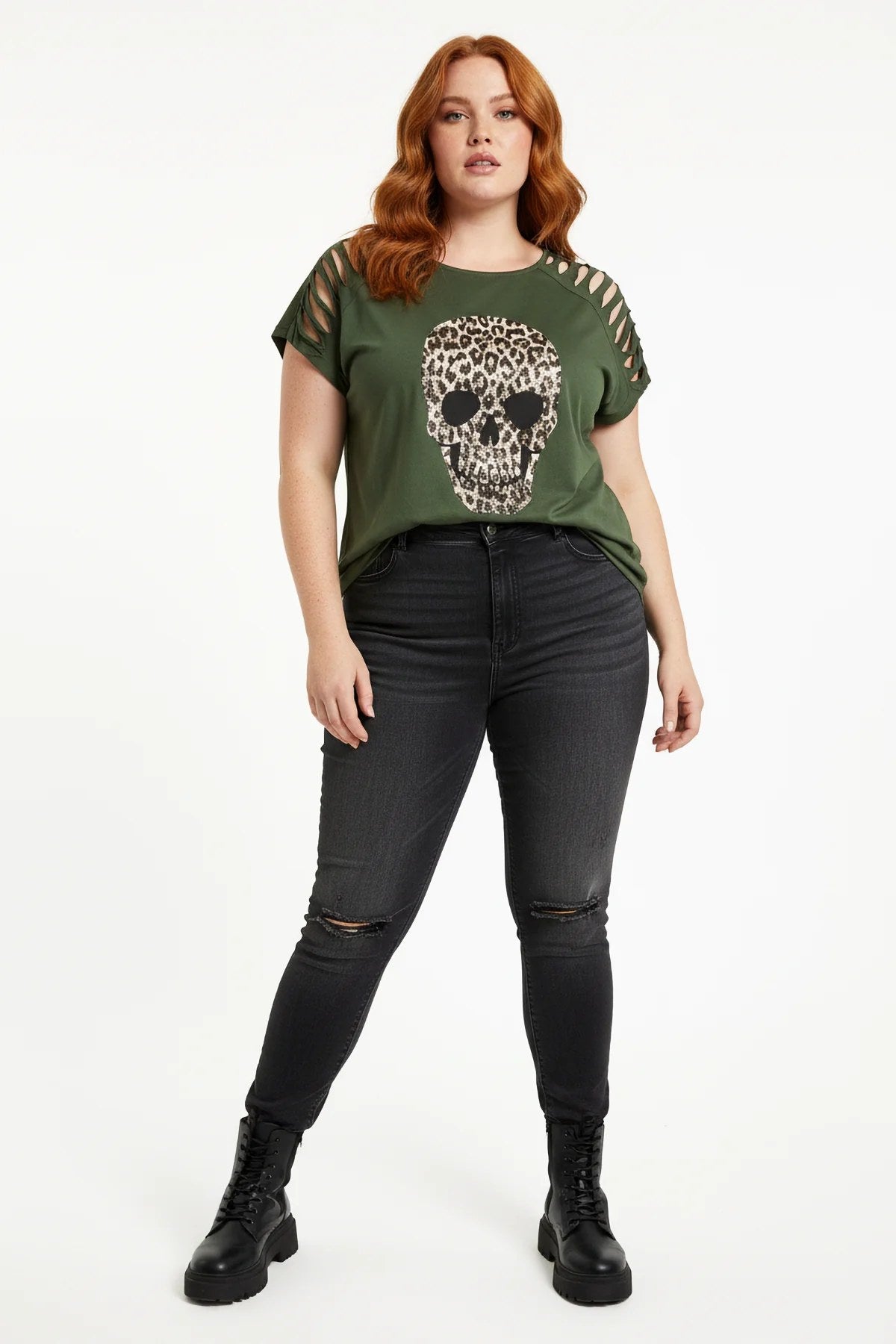 Totenkopf-Print T-Shirt