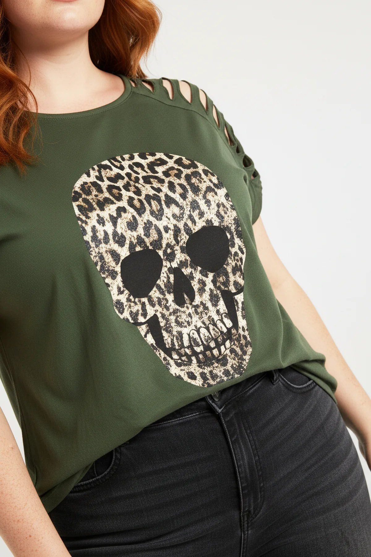 Totenkopf-Print T-Shirt